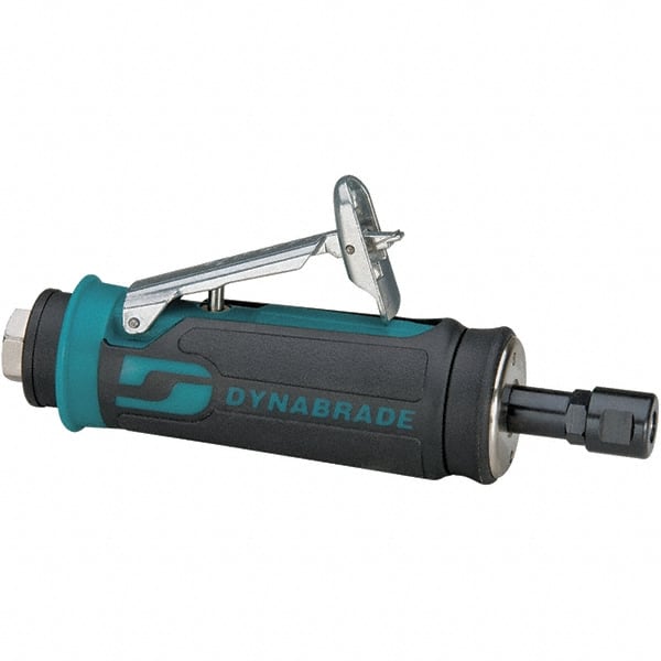 Dynabrade - 1/8" Collet, Straight Handle, Air Angle Die Grinder - 30,000 RPM, Rear Exhaust, 27 CFM, 0.4 hp, 90 psi, 1/4 NPT Inlet - Exact Tooling