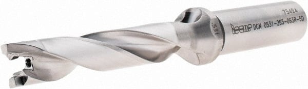 Iscar - 17/32" to 35/64" Diam, 5xD, 2.65" Max Depth, 5/8" Shank Diam, 5.24" OAL, Replaceable-Tip Drill - FCP, ICK, ICK-2M, ICM, ICP, iCP-2M Insert, 65980831 Toolholder, Series SumoCham - Exact Tooling