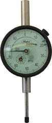 Mahr - 1" Range, 0-100 Dial Reading, 0.001" Graduation Dial Drop Indicator - 2-1/4" Dial, 0.1" Range per Revolution, 0.001" Accuracy, Revolution Counter - Exact Tooling