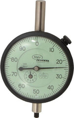 Mahr - 1" Range, 0-100 Dial Reading, 0.001" Graduation Dial Drop Indicator - 2-3/4" Dial, 0.1" Range per Revolution, 0.001" Accuracy, Revolution Counter - Exact Tooling