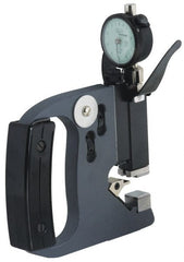 Mahr - 4 to 5 Inch, Forged Steel Frame, Snap Gage - 0.61 Inch Reference Anvil Diameter, 0.0001 Inch Graduation, Tungsten Carbide Anvil, Dial Display - Exact Tooling