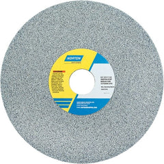 Norton - 8" Diam x 1-1/4" Hole x 1/2" Thick, H Hardness, 46 Grit Surface Grinding Wheel - Ceramic, Type 1, Coarse Grade, 3,105 Max RPM - Exact Tooling