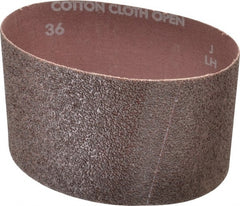 Norton - 3-1/2" Wide x 15-1/2" OAL, 36 Grit, Aluminum Oxide Abrasive Belt - Aluminum Oxide, Very Coarse, Coated, X Weighted Cloth Backing, Series R228 - Exact Tooling