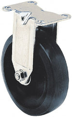 Albion - 4" Diam x 1-1/4" Wide x 5-13/32" OAH Top Plate Mount Swivel Caster - Hard Rubber, 275 Lb Capacity, Self-Lubricating Bearing, 2-7/8 x 3-5/8" Plate - Exact Tooling