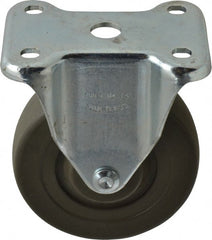 Albion - 4" Diam x 1-1/4" Wide x 5-13/32" OAH Top Plate Mount Rigid Caster - Hard Rubber, 275 Lb Capacity, Self-Lubricating Bearing, 2-7/8 x 3-5/8" Plate - Exact Tooling