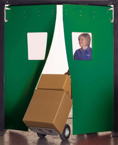 Aleco - 6' Door Width x 7' Door Height 3-Ply Fabrication Double Impact Door - Green - Exact Tooling