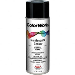Krylon - Black, Gloss, Enamel Spray Paint - 15 to 18 Sq Ft per Can, 16 oz Container, Use on General Industrial Maintenance & Touch-up Work - Exact Tooling