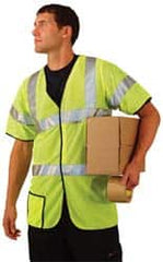 OccuNomix - Size 3XL High Visibility Orange Mesh General Purpose Vest - 52 to 54" Chest, ANSI 107-2015, Hook & Loop Closure, Polyester - Exact Tooling