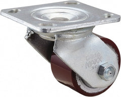Value Collection - 3" Diam x 1-1/2" Wide x 4-1/2" OAH Top Plate Mount Swivel Caster - Polyurethane, 420 Lb Capacity, Roller Bearing, 4 x 4-1/2" Plate - Exact Tooling