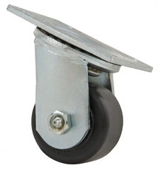 Value Collection - 3-1/4" Diam x 1-1/2" Wide x 4-1/2" OAH Top Plate Mount Swivel Caster - Phenolic, 600 Lb Capacity, Roller Bearing, 4 x 4-1/2" Plate - Exact Tooling