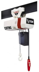 Coffing - 1/2 Ton Capacity, 16 FPM Lift Speed, Electric Chain Hoist - 20' Max Lift, 17-1/4" Min Headroom, 1 Chain - Exact Tooling