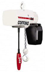 Coffing - 1/2 Ton Capacity, 16 FPM Lift Speed, Electric Chain Hoist - 20' Max Lift, 18-1/8" Min Headroom, 1 Chain - Exact Tooling