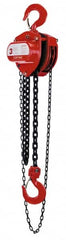Coffing - 6,000 Lb Lifting Capacity, 20' Lift Height, Hand Hoist - Made from Chain, 95' Overhaul to Lift 1', 84 Lb Avg Pull to Lift Rated Load - Exact Tooling