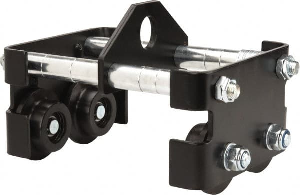Coffing - 1/4 Ton Capacity Plain Trolley - 2mm to 8.7mm Flange Width, 2-1/4" Wheel Diam, 4" to 24" I-Beam, 27" Min Radius - Exact Tooling