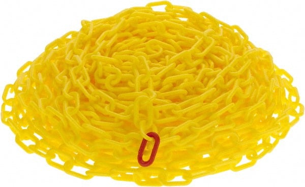 NMC - 100' Long x 2" Wide Plastic Chain - Yellow - Exact Tooling
