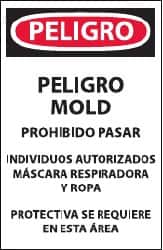 NMC - "Peligro - Peligro Mold", 17" Long x 11" Wide, Paper Safety Sign - Rectangle, Use for Workplace/Safety - Exact Tooling