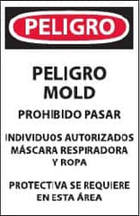 NMC - "Peligro - Peligro Mold", 17" Long x 11" Wide, Paper Safety Sign - Rectangle, Use for Workplace/Safety - Exact Tooling