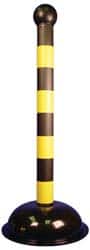 NMC - 41" High, 3" Pole Diam, Warning Post - Black & Yellow - Exact Tooling