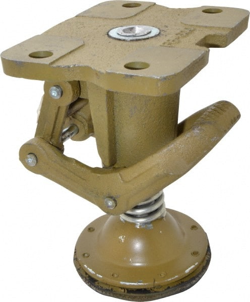 Albion - 7-3/4" Mounting Height, Position Floor Lock for 5 & 6" Diam Caster Wheels - 6-3/4" Retracted Clearance, 4-1/2" x 6" Top Plate Size, 2-7/16" x 4-15/16" Bolt Hole Spacing - Exact Tooling