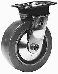 Albion - 4" Diam x 2" Wide x 5-5/8" OAH Top Plate Mount Rigid Caster - Phenolic, 800 Lb Capacity, Roller Bearing, 4 x 4-1/2" Plate - Exact Tooling