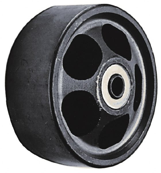 Albion - 8 Inch Diameter x 2 Inch Wide, Semi-Steel Caster Wheel - 1,650 Lb. Capacity, 2-3/8 Inch Hub Length, 1/2 Inch Axle Diameter, Roller Bearing - Exact Tooling