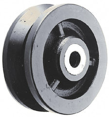 Albion - 4 Inch Diameter x 1-1/2 Inch Wide, Cast Iron Caster Wheel - 1,000 Lb. Capacity, 2 Inch Hub Length, 1/2 Inch Axle Diameter, Roller Bearing - Exact Tooling