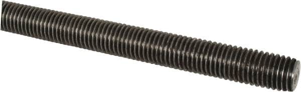Made in USA - 1-8 UNC (Coarse), 6' Long, Low Carbon Steel Threaded Rod - Oil Finish Finish, Right Hand Thread - Exact Tooling