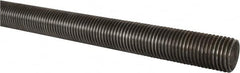 Made in USA - 1-1/2-6 UNC (Coarse), 6' Long, Low Carbon Steel Threaded Rod - Oil Finish Finish, Right Hand Thread - Exact Tooling