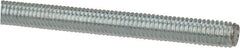 Made in USA - 3/8-16 UNC (Coarse), 6' Long, Low Carbon Steel Threaded Rod - Zinc-Plated Finish, Right Hand Thread - Exact Tooling