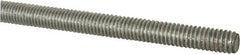 Made in USA - 1/2-13 UNC (Coarse), 6' Long, Low Carbon Steel Threaded Rod - Zinc-Plated Finish, Right Hand Thread - Exact Tooling
