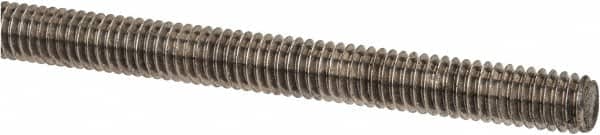 Made in USA - 5/8-11 UNC (Coarse), 6' Long, Low Carbon Steel Threaded Rod - Zinc-Plated Finish, Right Hand Thread - Exact Tooling