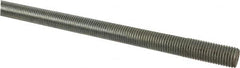 Made in USA - 1-8 UNC (Coarse), 6' Long, Low Carbon Steel Threaded Rod - Zinc-Plated Finish, Right Hand Thread - Exact Tooling
