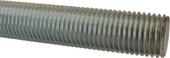 Made in USA - 1-1/4-7 UNC (Coarse), 6' Long, Low Carbon Steel Threaded Rod - Zinc-Plated Finish, Right Hand Thread - Exact Tooling