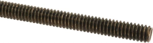 Made in USA - 1/4-20 UNC (Coarse), 6' Long, Brass Threaded Rod - Right Hand Thread - Exact Tooling