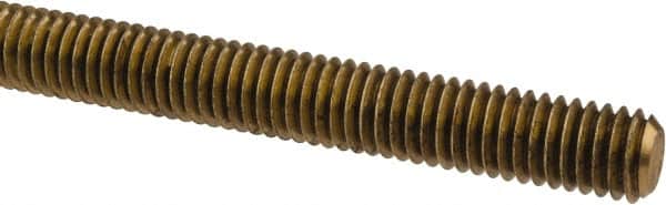 Made in USA - 3/8-16 UNC (Coarse), 6' Long, Brass Threaded Rod - Right Hand Thread - Exact Tooling