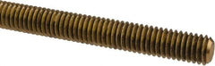 Made in USA - 3/8-16 UNC (Coarse), 6' Long, Brass Threaded Rod - Right Hand Thread - Exact Tooling