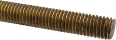 Made in USA - 1/2-13 UNC (Coarse), 6' Long, Brass Threaded Rod - Right Hand Thread - Exact Tooling