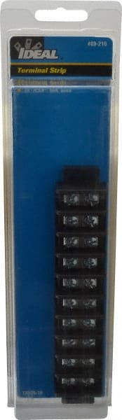 Ideal - 10 Poles, 600 Volt, 30 Amp, -40 to 266°F, Polyester Thermoplastic, Polyester Thermoplastic Multipole Terminal Block - Zinc Plated Steel, 22 to 10 AWG Compatibility, 0.81 Inch High - Exact Tooling