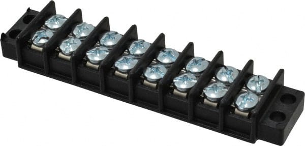 Ideal - 8 Poles, 300 Volt, 30 Amp, -40 to 266°F, Polyester Thermoplastic, Polyester Thermoplastic Multipole Terminal Block - Zinc Plated Steel, 22 to 14 AWG Compatibility, 0.41 Inch High - Exact Tooling