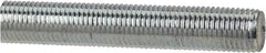 Made in USA - 3/8-24 UNF (Fine), 6' Long, Low Carbon Steel Threaded Rod - Zinc-Plated Finish, Right Hand Thread - Exact Tooling