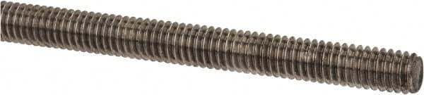 Made in USA - 1/2-20 UNF (Fine), 6' Long, Low Carbon Steel Threaded Rod - Zinc-Plated Finish, Right Hand Thread - Exact Tooling