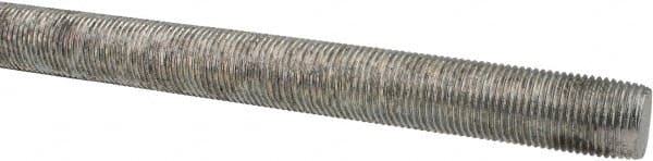 Made in USA - 5/8-18 UNF (Fine), 6' Long, Low Carbon Steel Threaded Rod - Zinc-Plated Finish, Right Hand Thread - Exact Tooling