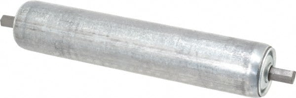 Made in USA - Replacement Conveyor Roller for 10 Inches Between Frame - 1.9 Inch Diameter, 7/16 Inch Axle, Galvanized Steel Finish, 12 Gage - Exact Tooling