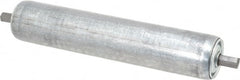 Made in USA - Replacement Conveyor Roller for 10 Inches Between Frame - 1.9 Inch Diameter, 7/16 Inch Axle, Galvanized Steel Finish, 12 Gage - Exact Tooling