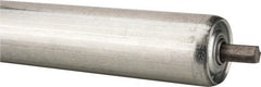 Made in USA - Replacement Conveyor Roller for 28 Inches Between Frame - 1.9 Inch Diameter, 7/16 Inch Axle, Galvanized Steel Finish, 16 Gage - Exact Tooling
