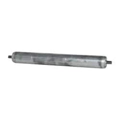 Made in USA - Replacement Conveyor Roller for 28 Inches Between Frame - 1.9 Inch Diameter, 7/16 Inch Axle, Galvanized Steel Finish, 14 Gage - Exact Tooling