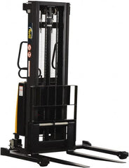 Vestil - 2,000 Lb Capacity, 118" Lift Height, Battery Powered Stacker - 2-1/8" Lowered Height, 42" Fork Length, 58" Overall Width - Exact Tooling