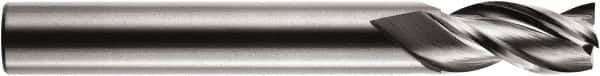 RobbJack - 1", 2" LOC, 1" Shank Diam, 4" OAL, 3 Flute, Solid Carbide Square End Mill - Single End, Diamond-Like Carbon (DLC) Finish, Spiral Flute, 35° Helix, Centercutting, Right Hand Cut, Right Hand Flute, Series A1-303 - Exact Tooling
