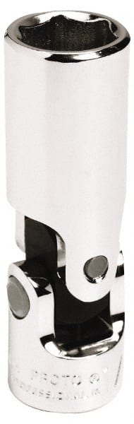 Proto - 9/16", 3/8" Drive, Deep Hand Socket - 6 Points, 2-3/8" OAL, Alloy Steel, Chrome Finish - Exact Tooling