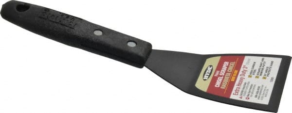 Hyde Tools - Stiff Carbon Steel Bent Chisel - 3" Blade Width, Polypropylene Handle - Exact Tooling
